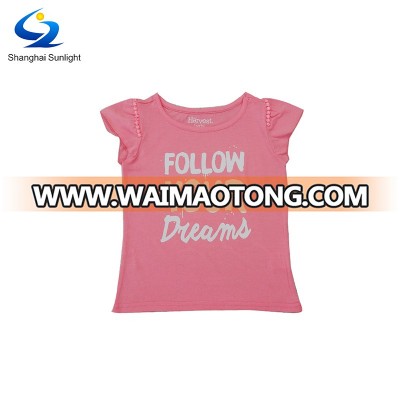 Latest Top Design Comfort Colors Printed T Shirts For Baby Girls